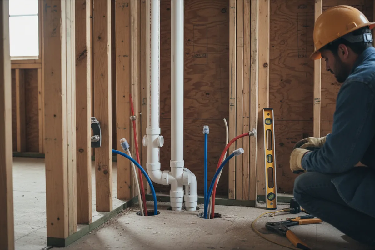 Drain and supply rough-in during Toilet Repair and Installation in Cohoctah