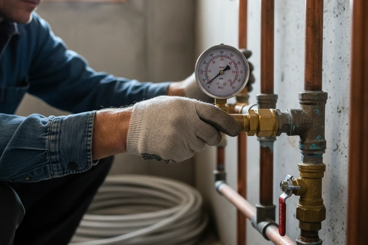 Pressure testing a repaired line during Water Line Repair in Cohoctah